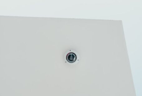 Equipment Safety - white and black dome security camera