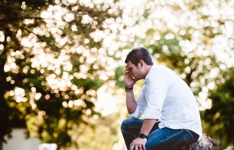Stressed Tree - man on thinking pose
