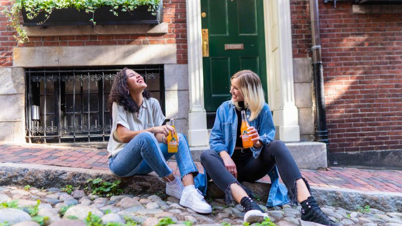 Neighbors Talking - 2 women sitting on green grass lawn during daytime