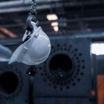 Safety Helmet - white and black round pendant