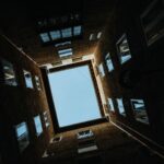 Tight Space - worm's-eye view of building