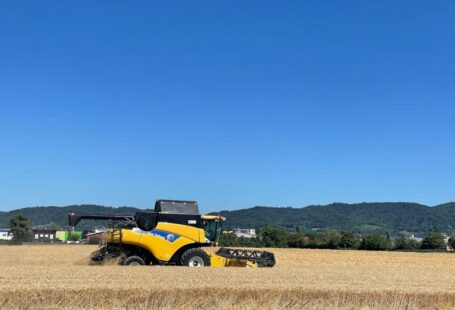 Planting Technique - a yellow tractor in a field